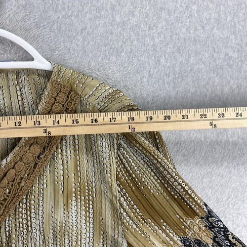 Catherines 1X Boho Bauern Top gold schwarz bestickt V-Ausschnitt stretchig Bluse - Bild 6 von 9