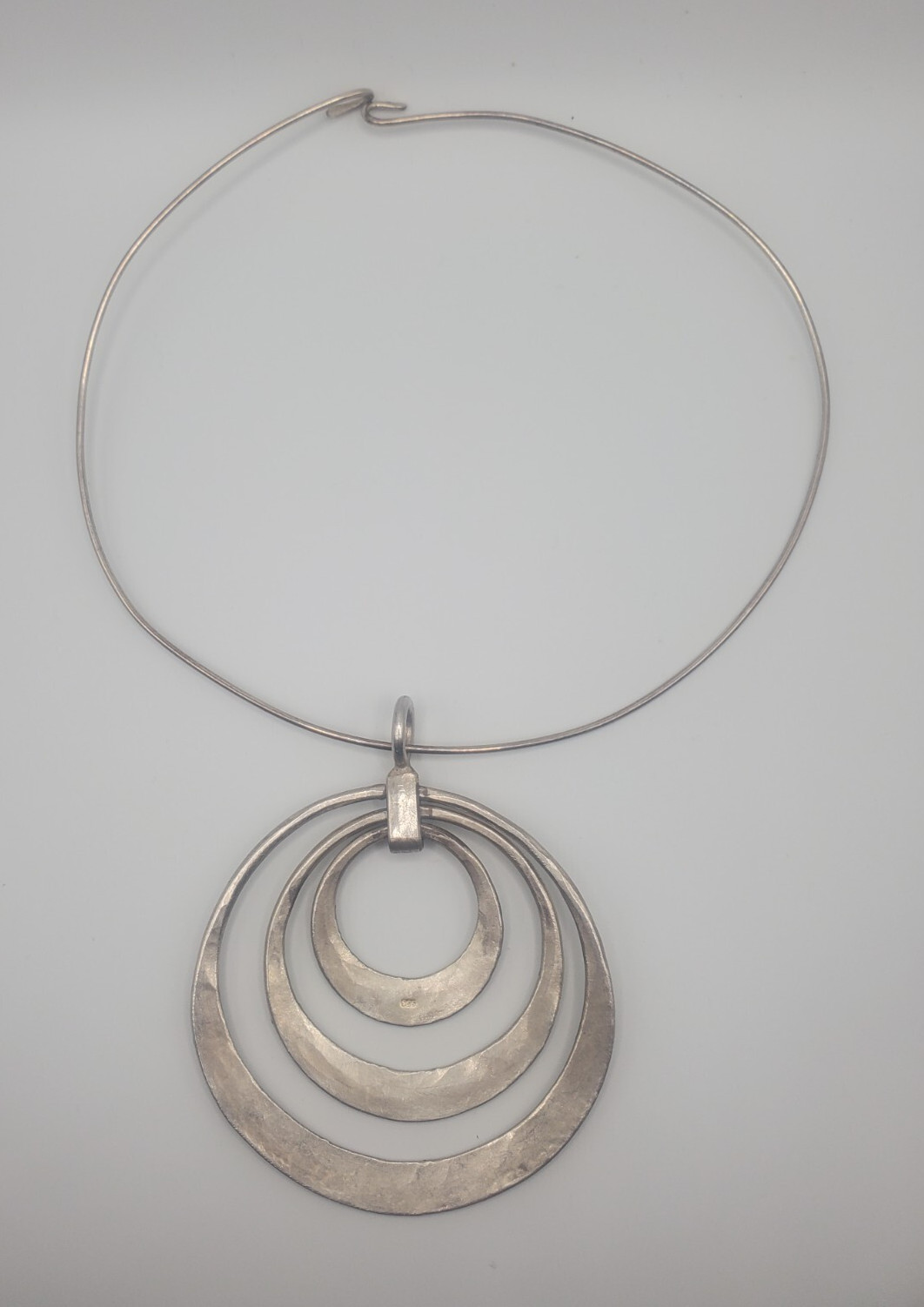 Statement Necklace with Concentric Circle Pendant… - image 3