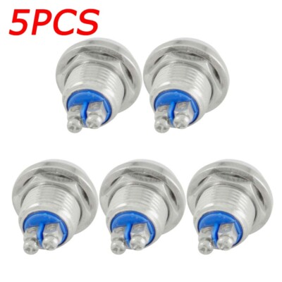 12mm Stainless Steel Boat Horn Momentary Push Button Starter Switch 5/10/20Pcs