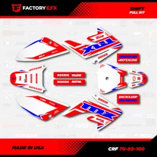 Red White & Blue Shift Racing Graphics kit Fits 04-10 Honda Crf100 CRF 100 Decal
