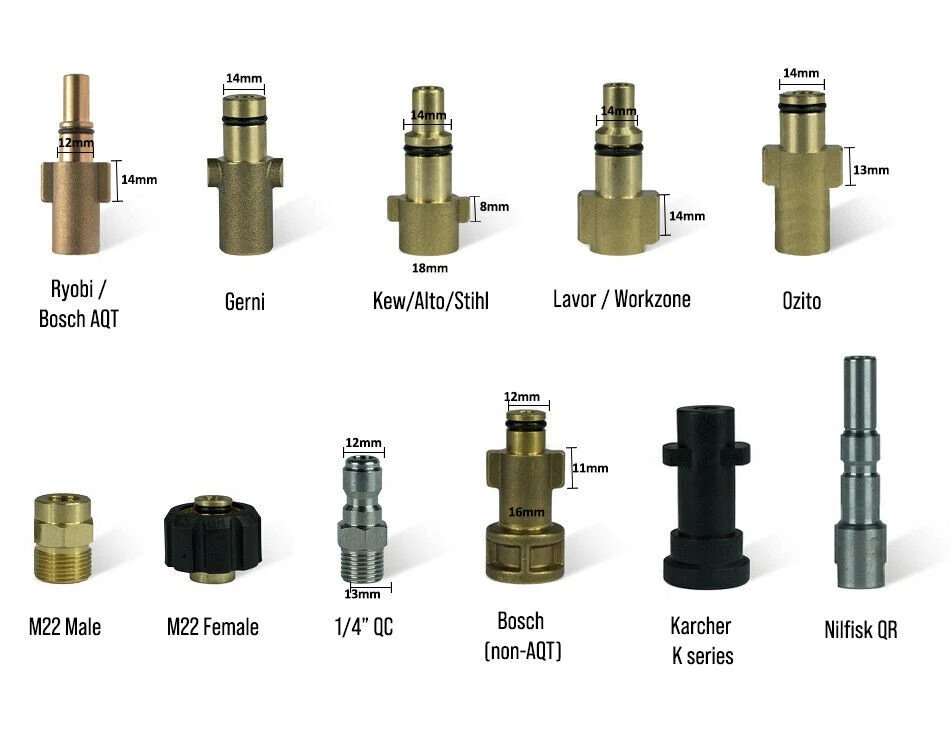 Pressure Washer Gun Adapter Snow Foam Lance Connector for Karcher