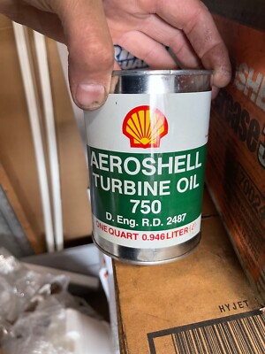 Vintage NOS Shell Aeroshell Turbine Oil 750 1 Qt Advertising Can full
