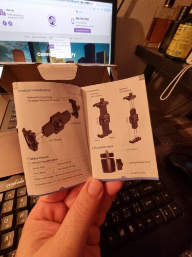 Tablet and iPad and Phone Tripod Mount Adapter with Ball Head (ITEM 6) - Picture 5 of 15