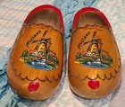 Holland Wooden Shoes/ Clogs Handmade Collectible w/Windmill Scene Decal