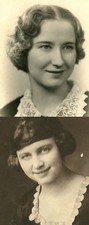 WOMEN WITH SHORT STYLISH HAIR. SILVER PRINTS, 2 SET. 