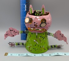 Vtg Karen Rossi Silvestri Metal Bat Monster Hanging Candle Luminary Lantern...