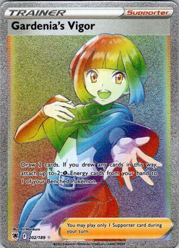 Pokemon SWSH10: Astral Radiance Gardenia's Vigor (Secret) 202/189 NM Holofoil