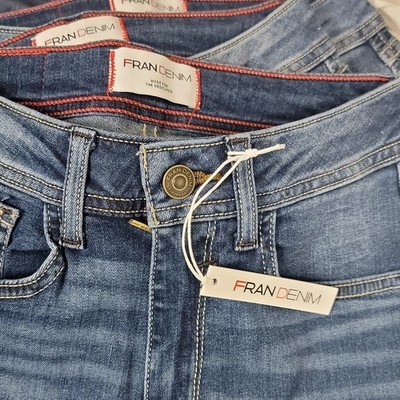 FRAN DENIM Women's Blue Stretch Denim Skinny Jeans Cotton Spandex 5-Pocket