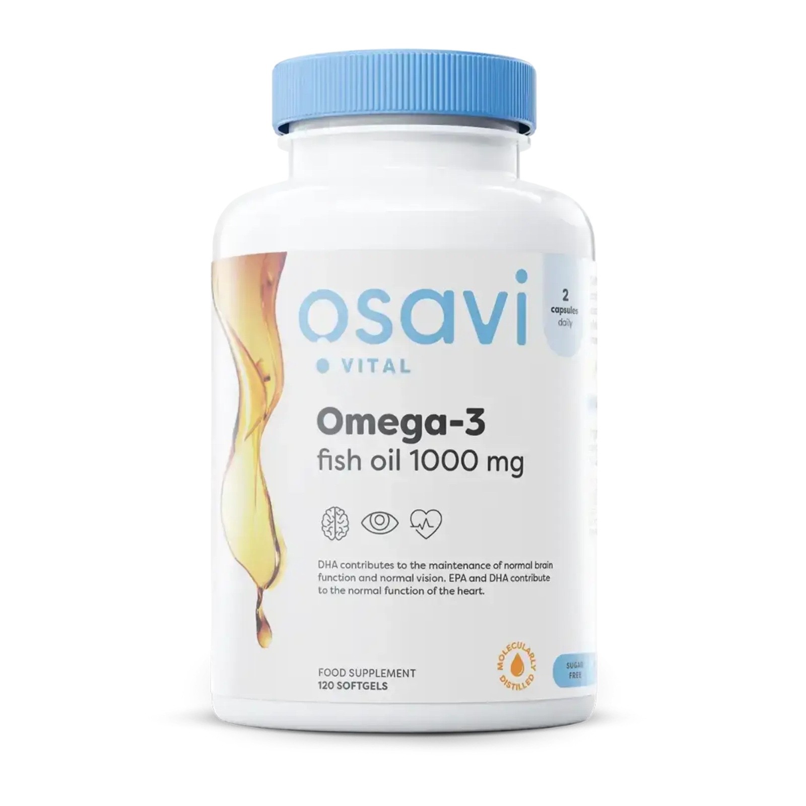 OSAVI OMEGA-3 FISH OIL BRAIN VISION HEART SUPPORT 1000MG 120 SOFTGELS LEMON