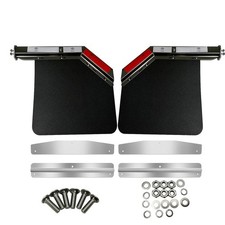 Pair Angled Spring Mud Flap Hangers w/Stainless Weights 24x24 Mudflaps 1-1/8Bolt