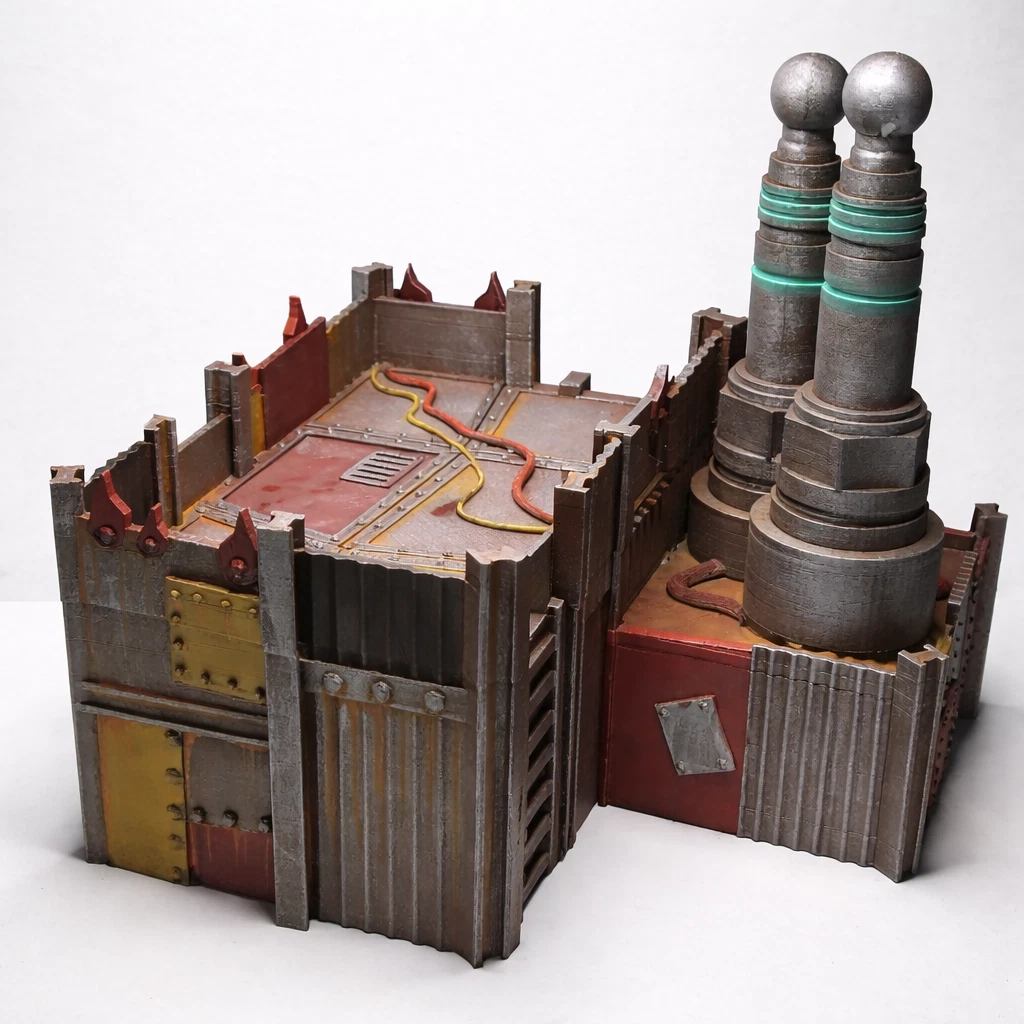 Ork style scrap wargaming terrain buildings compatible with 28mm - photo 4