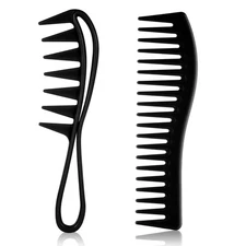 2pcs Wide Tooth Comb, 2-Sided Detangling Comb Wide and Fine Teeth for Women Men