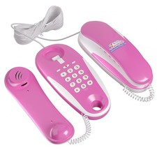 Kids' Play Phone with Real Ring Sounds, Pretend Intercom Toy, Pink