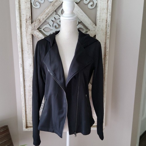 Xersion Women's Motto Bomber Hooded Jacket in Black Size Medium - Picture 6 of 8