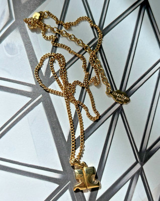 Courreges Paris Gold Logo Pendant