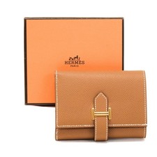 HERMES Bearn Combin Tri-fold Compact Wallet Epsom Leather W 2024 Gold