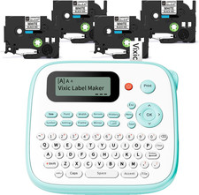 Label Maker, D210S Label Maker Machine with 4 Laminated Tapes, 12Mm Labeler Labe