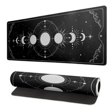 Sun Moon Gaming Mouse Pad Black Large Mouse Pad for Keyboard and Mousepad Des...