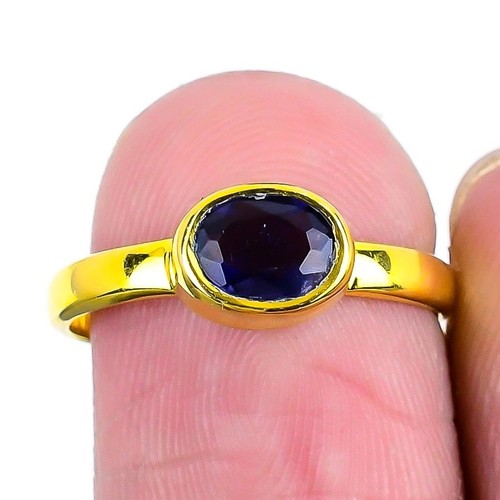 Natural Iolite 925 Silver Channel Set New Cluster Engagement Ring Jewelry Size 7 - Picture 3 of 8