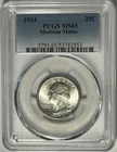1934 WASHINGTON QUARTER PCGS MS 65 / MEDIUM MOTTO