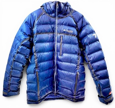 Columbia Titanium Ex-Diamond OutDry Blue Hooded 800 Down Insulated Jacket Large