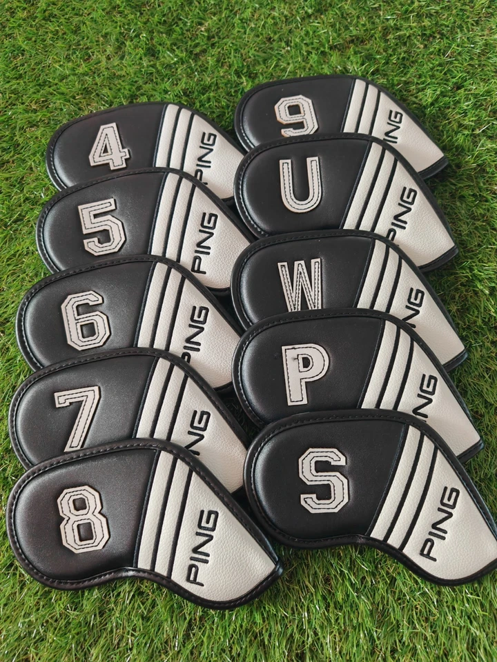 Ping Premium Golf Club Iron Headcovers Full Set Of 10 Black White - Image 1 of 3