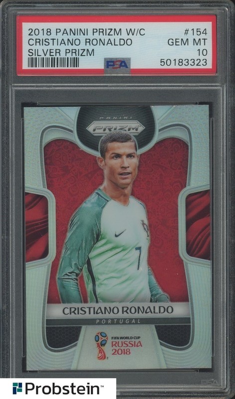 2018-19 Panini Prizm World Cup Soccer Silver Prizm #154 Cristiano Ronaldo PSA 10
