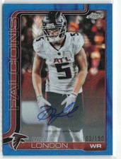 2025 Topps Chrome Football Drake London #BA-DL Blue Lava Auto /150 Falcons