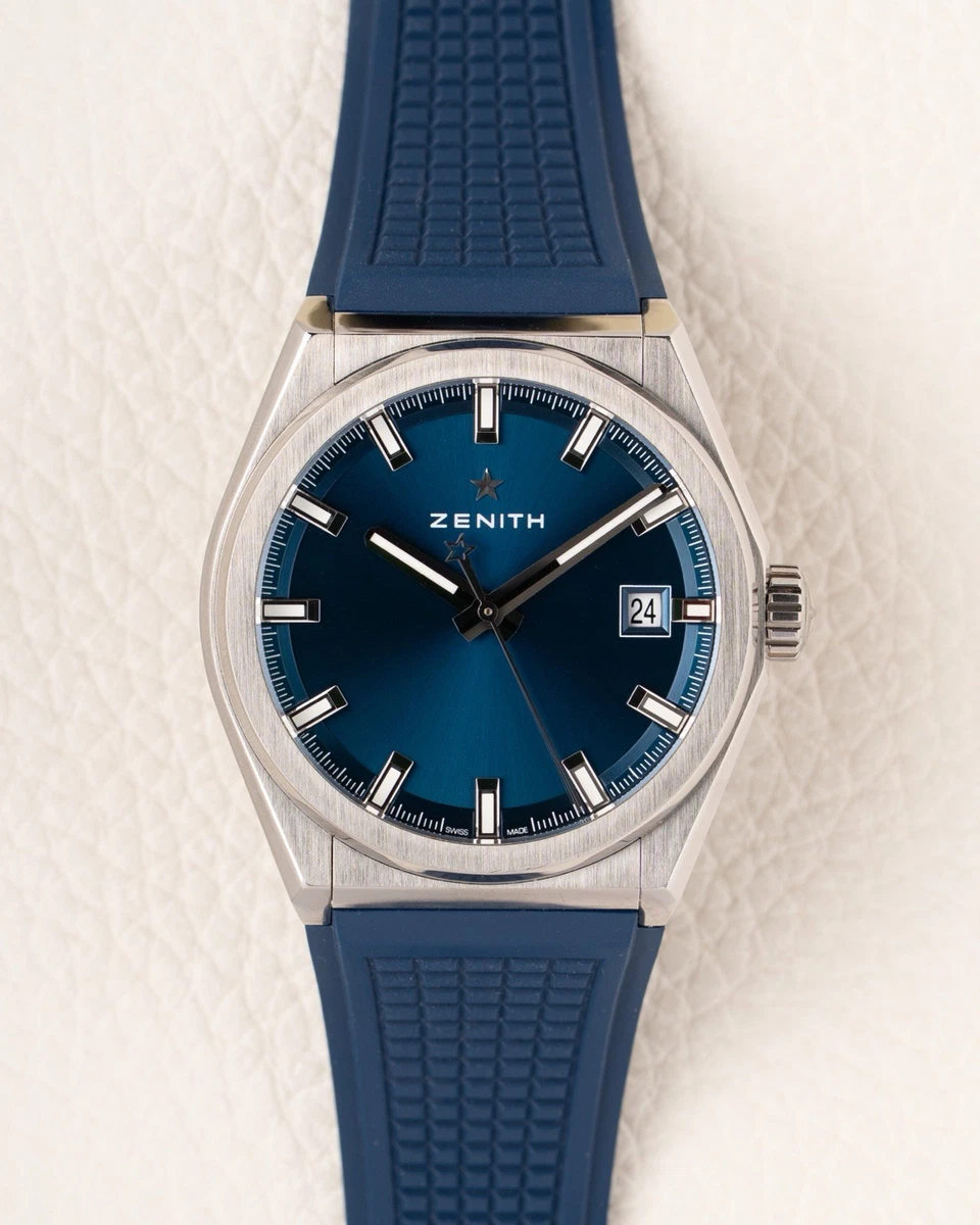 ZENITH Defy Classic 41mm Titanium Blue Rubber 2021 Box & Papers RRP £5,500