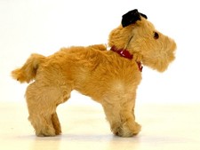 VINTAGE STEIFF FOX TERRIER PLUSH DOG REAL FUR - SWEET