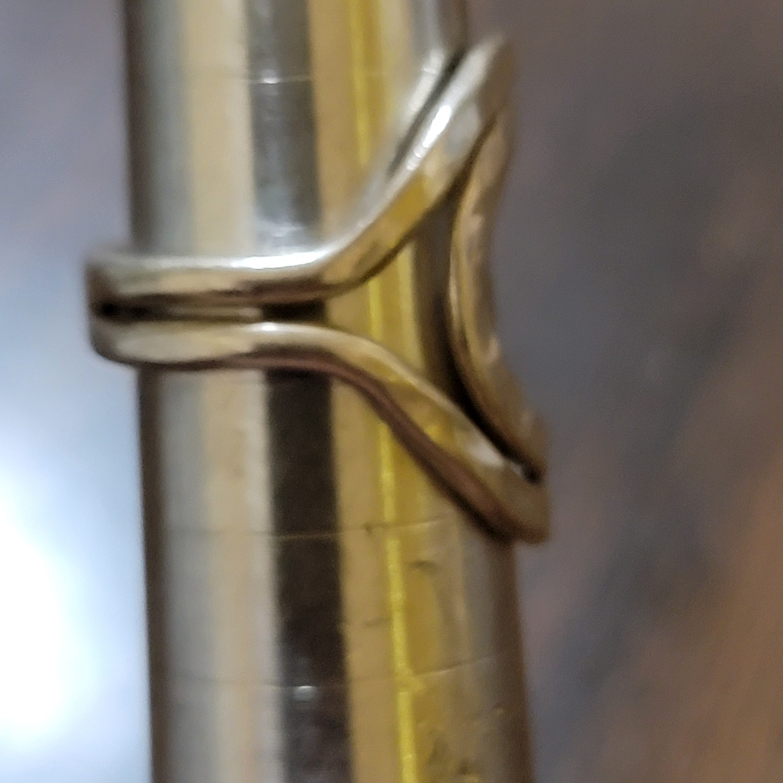 Rare Sterling Silver Hammered Ring, Split Band Op… - image 2