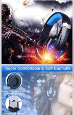 Gaming Headset Mic LED Headphones Stereo Bass Surround For PC Xbox One PS4 3.5mm