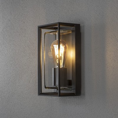 Konstsmide Wandleuchte Brindisi, schwarz, mit klarem Glas (7885-750)