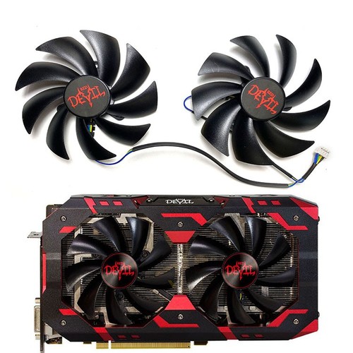 Graphics Card Cooling Fan for PowerColor RX580 590 Red Devil Spare Part - Afbeelding 4 van 8