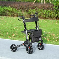 Rollator Walker 4Wheel Walking Mobility Folding Seat Lightweight Disability Aid