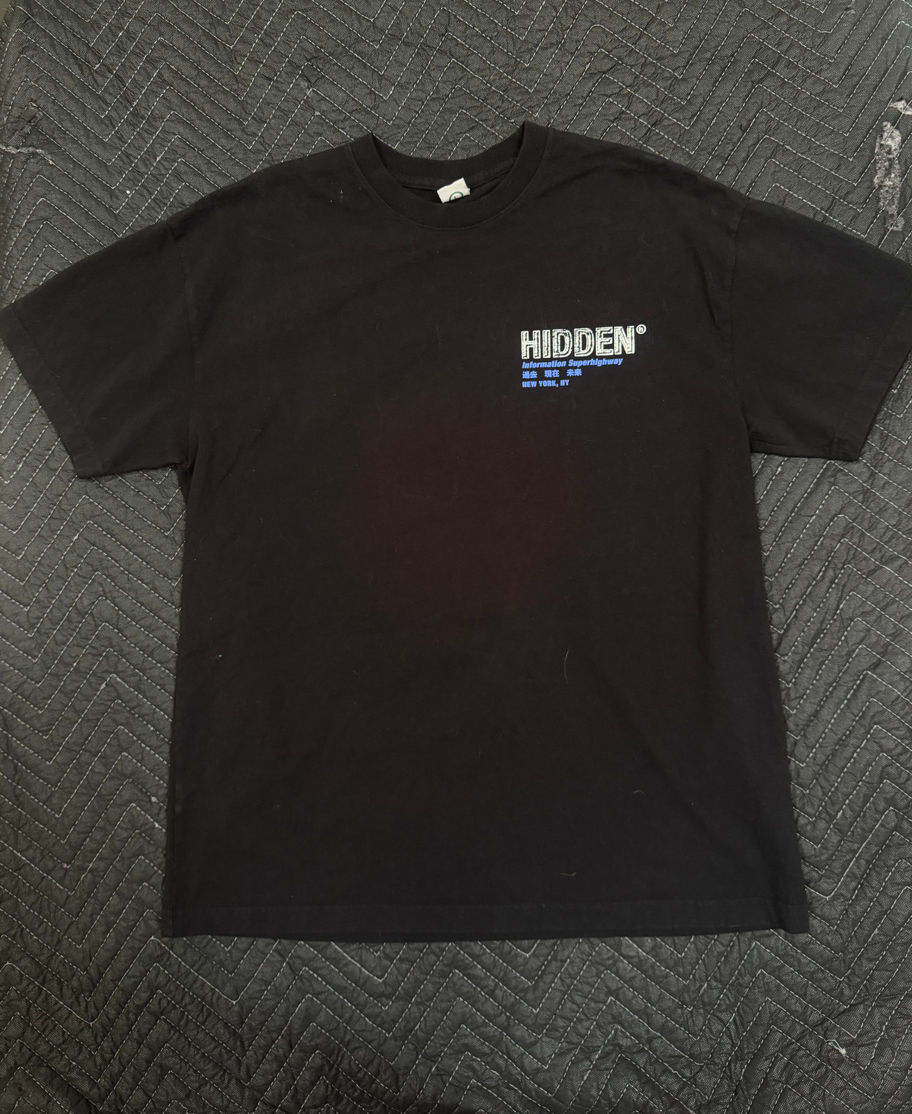 Hidden NY T-Shirt Men's Large Black Information Superhighway Graphic Streetwear
