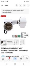 NEW Gotoh SG360-07 MGT Locking Tuners L3 R3 Tuning Keys 3x3 - CHROME