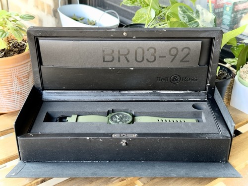 BELL & ROSS BR03-92 42mm RARE Dark Green Ceramic Automatic Watch w/ Box + Manual - Picture 12 of 13