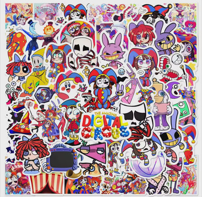 6OPCS Anime The Amazing Digital Circus Graffiti Stickers Waterproof DIY Decals