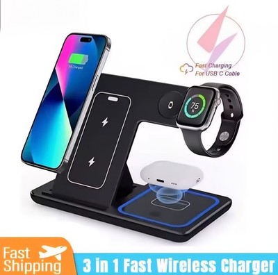 3 in 1 Charging Station for iPhone, Wireless Charger for iWatch, Airpods Pro 1/2