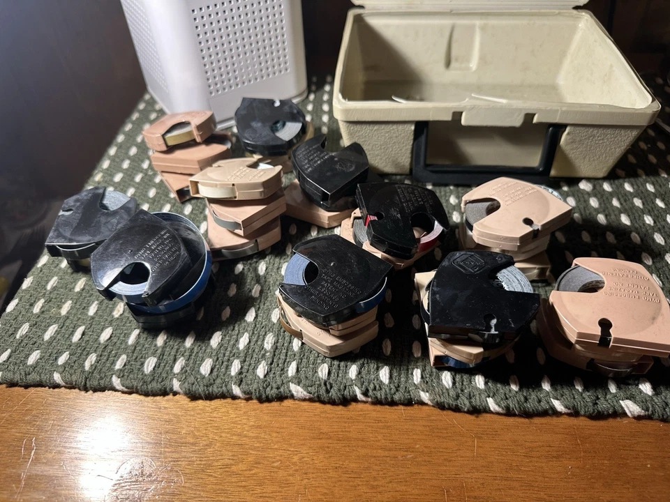 Vintage DYMO Labeling Kit & 32 Rolls Of Embossing Tape Organize Sort Tidy ID - Image 2 of 4