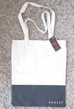 Radley Ink Blue Canvas Tote Chic Shopper Bag Medium Size New with Tags