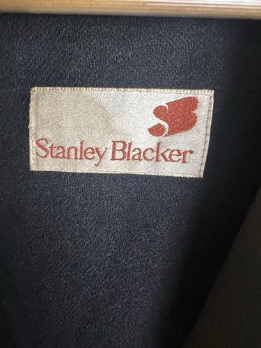 Stanley Blacker Vintage Green Trench Coat Size XXL Men's Black Wool Linen image 3