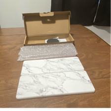 Pernella Stone Sink Caddy Absorbent Stone Dish Drying Mat Set, 2pc Marble