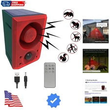 Solar Outdoor Motion Sensor Alarm-Dog Barking or Gunshot Sound,Support Record...