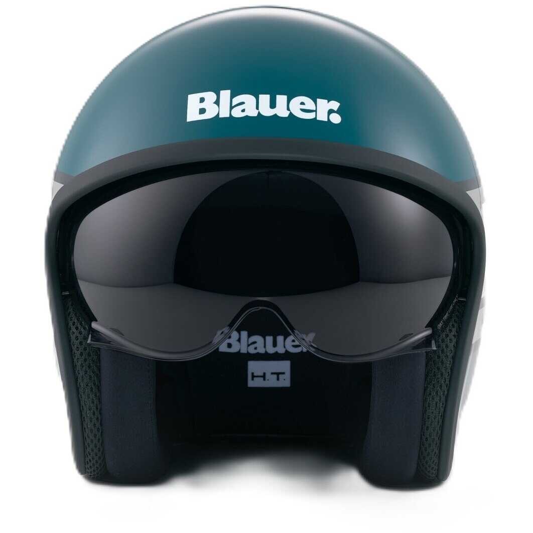 CASCO JET MOTO BLAUER HT PILOT 4.0 GRAFICA BLU OTTANIO GRIGIO TITANIO H138 TG L foto 4