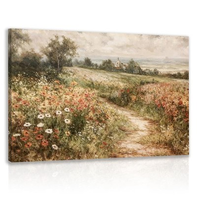 LLEEMPI Framed Vintage Wildflower Wall Art, Country Botanical Wall Decor, Flo...
