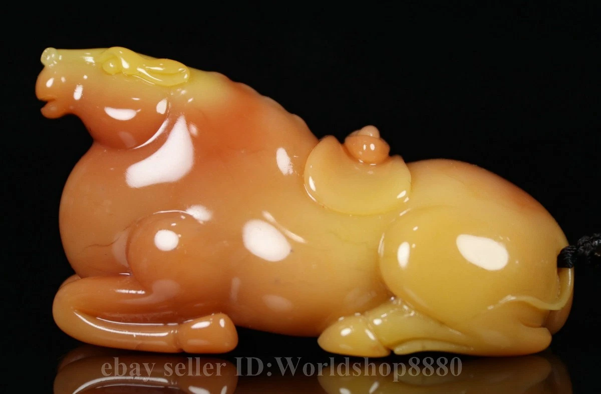 马动物寿山石主中国风雕像、雕像| eBay