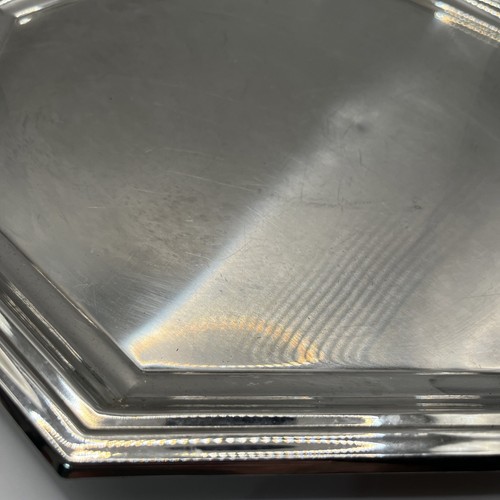 Vintage Jean Couzon Serving Tray Art Deco Stainless Steel 13”x13” *please read* - Picture 3 of 10