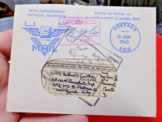 WWII 101st AIRBORNE 501st PIR RETURNED V MAIL LETTER SOLDIER KILLED BATTLE BULGE